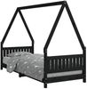 vidaXL Kinderbett Schwarz 80x200 cm Massivholz Kiefer 834497 Bild 2