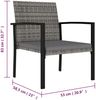 vidaXL Garten-Essstühle 2 Stk. Poly Rattan Grau 315112 Bild 5