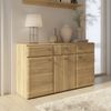 Sideboard >AKINORI< 3 Schübe, 2 Türen, Mauvella Eiche Dekor - 149,8x85,6x41,8cm (BxHxT) Bild 2