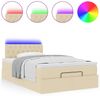 vidaXL Ottomane Bett mit Matratze & LEDs Creme 120x190 cm Stoff 3312379 Bild 5