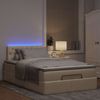 vidaXL Ottomane Bett mit Matratze & LEDs Creme 120x190 cm Stoff 3312379 Bild 3
