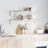 vidaXL Wandregale 2 Stk. 100x30 cm Silbern Edelstahl 30279 Bild 3