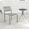 Flieks Gartenmöbel Set 3-tlg, 2 Stapelbare Stühle & Beistelltisch, Balkonmöbel Set für 2 Personen, wetterfeste Rattan Lounge, Grau Bild 3