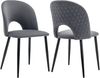 Essstuhl Samt Grau, Sitzbreite 47x Sitztiefe 44x Gesamthöhe 84 cm – elegantes Durchbruch‑Design mit Rautenmuster und Metalllgestell，2er-Set Bild 5
