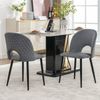 Essstuhl Samt Grau, Sitzbreite 47x Sitztiefe 44x Gesamthöhe 84 cm – elegantes Durchbruch‑Design mit Rautenmuster und Metalllgestell，2er-Set Bild 2