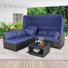 HTI-Living Gartensofa Outdoor Sofa Eleni Braun/Blau, Set 6 Teile, Loungemöbel Gartenlounge Terrassenmöbel Bild 3