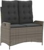 vidaXL 2-tlg. Garten-Essgruppe mit Kissen Grau Poly Rattan 3277463 Bild 4