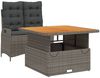 vidaXL 2-tlg. Garten-Essgruppe mit Kissen Grau Poly Rattan 3277463 Bild 2