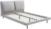 Vente-unique - IBEDIA Bett SamtStoff Grau - B 222 cm x H 100 cm x L 180 cm Bild 2