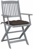 vidaXL Klappbare Gartenstühle 2 Stk. mit Kissen Massivholz Akazie 3064505 Bild 2