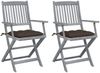 vidaXL Klappbare Gartenstühle 2 Stk. mit Kissen Massivholz Akazie 3064505 Bild 1