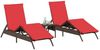 vidaXL Sonnenliegen 2 Stk. mit Tisch Braun Poly Rattan 4002717 Bild 3