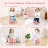 2er-Set Drehstühlen gepolsterte Kinderhocker mit Schleifenlehne Schaumstoffsitz & kratzfeste Fußpolster Kindersessel Rosa Bild 3