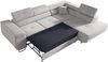 Ecksofa L-Form Couch mit Schlaffunktion und Verstellbare Kopfstützen - GUSTAW - Hellgrau Velours - Rechts Bild 3