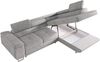 Ecksofa L-Form Couch mit Schlaffunktion und Verstellbare Kopfstützen - GUSTAW - Hellgrau Velours - Rechts Bild 2