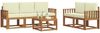 vidaXL Outdoor-Sofagarnitur mit Kissen 6 pcs Natur und Creme 3366003 Bild 3