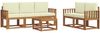 vidaXL Outdoor-Sofagarnitur mit Kissen 6 pcs Natur und Creme 3366003 Bild 2