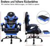 Ergonomischer Gaming-Stuhl Massage Bürostuhl 180kg Blau Bild 2