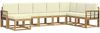 vidaXL Outdoor-Sofagarnitur mit Kissen 8 pcs Weiß und Creme 3388059 Bild 2