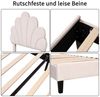 SEEZSSA Polsterbett Polsterbett Kinderbett süßes Einzelbett Mädchenbett mit Blumenform, Rückenlehne und Lattenrosten Gestell aus Holz & Samtstoff 90 x 200 cm Bild 3