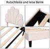 SEEZSSA Polsterbett Polsterbett Kinderbett süßes Einzelbett Mädchenbett mit Blumenform, Rückenlehne und Lattenrosten Gestell aus Holz & Samtstoff 90 x 200 cm Bild 4