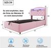 Kinder-Polsterbett 90×200 cm mit Bettkasten, LED und USB, Rosa Bild 5