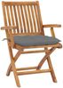vidaXL Gartenstühle 2 Stk. mit Grauen Kissen Massivholz Teak 3062422 Bild 2