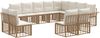 vidaXL Outdoor-Sofagarnitur 12 pcs Natürlich und Cremweiß Polyester 3437794 Bild 2