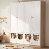 Kleiderschrank-Set 2-teilig 80x50x200 cm mit Kleiderstange, Ablagen und Haustierbereich in Weiß Natur Bild 3