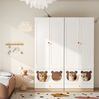 Kleiderschrank-Set 2-teilig 80x50x200 cm mit Kleiderstange, Ablagen und Haustierbereich in Weiß Natur Bild 1
