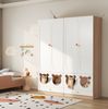 Kleiderschrank-Set 2-teilig 80x50x200 cm mit Kleiderstange, Ablagen und Haustierbereich in Weiß Natur Bild 5