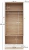 Kleiderschrank-Set 2-teilig 80x50x200 cm mit Kleiderstange, Ablagen und Haustierbereich in Weiß Natur Bild 4