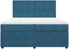 vidaXL Boxspringbett mit Matratze Dunkelblau 200x200 cm Samt 3292428 Bild 4
