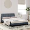 vidaXL Bett mit Matratze "Hanko" Dunkelgrau 120x200 cm Samt 3208587 Bild 3