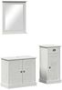 vidaXL Badezimmermöbel-Set 3 pcs Antik Weiß Massives Kiefernholz 3328544 Bild 2