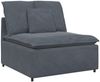 vidaXL Modulares Sofa mit Fußhocker Kissen Samt Dunkelgrau 3321310 Bild 4