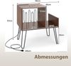 Beistelltisch mit Ladestation Plattenspielerständer mit Trennwänden Braun Bild 2