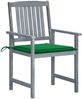 vidaXL Gartenstühle mit Kissen 6 Stk. Massivholz Akazie Grau 3078212 Bild 2