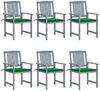 vidaXL Gartenstühle mit Kissen 6 Stk. Massivholz Akazie Grau 3078212 Bild 1