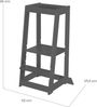 roba Lernturm 'Monti Step' nach Montessori - Sicherer Tritthocker für Kinder - Ideal als Küchenhelfer - Bis 80 kg belastbar - FSC®-zertifiziertem Holz - Anthrazit lackiert Bild 3