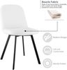 Esszimmerstuhl mit Teddyfleece und Metallgestell, belastbar bis 120 kg, 84x44x43, Beige Bild 5