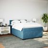 vidaXL Boxspringbett mit Matratze Blau 160x200 cm Samt 3286352 Bild 3