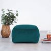 Icon Amara Hocker, Blaugrün, Flauschiger Samt Stoff, Samt Sitzsack, Sitzpuff Hocker mit Füllung, Fußhocker für das Wohnzimmer, Deko Wohnzimmer Bild 3