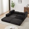 Schlafsofa in Schwarz aus Cord mit modularer Konfiguration und herausnehmbarer Fußstütze,74x194x169.5 cm Bild 3