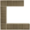 vidaXL 3-tlg. Bücher-/TV-Schrank Set Sonoma-Eiche 180x30x180 cm 278791 Bild 4