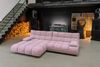 KAWOLA Sitzgruppe VIVIEN Ecksofa links Drehsessel Hockerbank Feincord rosa 85 x 359 x 510 cm Bild 4