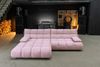 KAWOLA Sitzgruppe VIVIEN Ecksofa links Drehsessel Hockerbank Feincord rosa 85 x 359 x 510 cm Bild 5