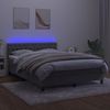 vidaXL Boxspringbett mit Matratze & LED Hellgrau 140x190 cm Samt 3134579 Bild 4