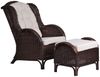 MiaMöbel Rattan Hocker 'Panama' dunkelbraun 100% Baumwolle, Massivholz, Rattan Mahagoni Landhaus Bild 4