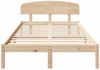 vidaXL Bettrahmen mit Kopfteil Natur 140 x 190 cm Massives Kiefernholz 872068 Bild 5